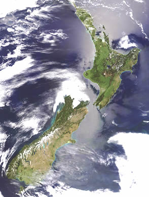 New Zealand satellite image NASA